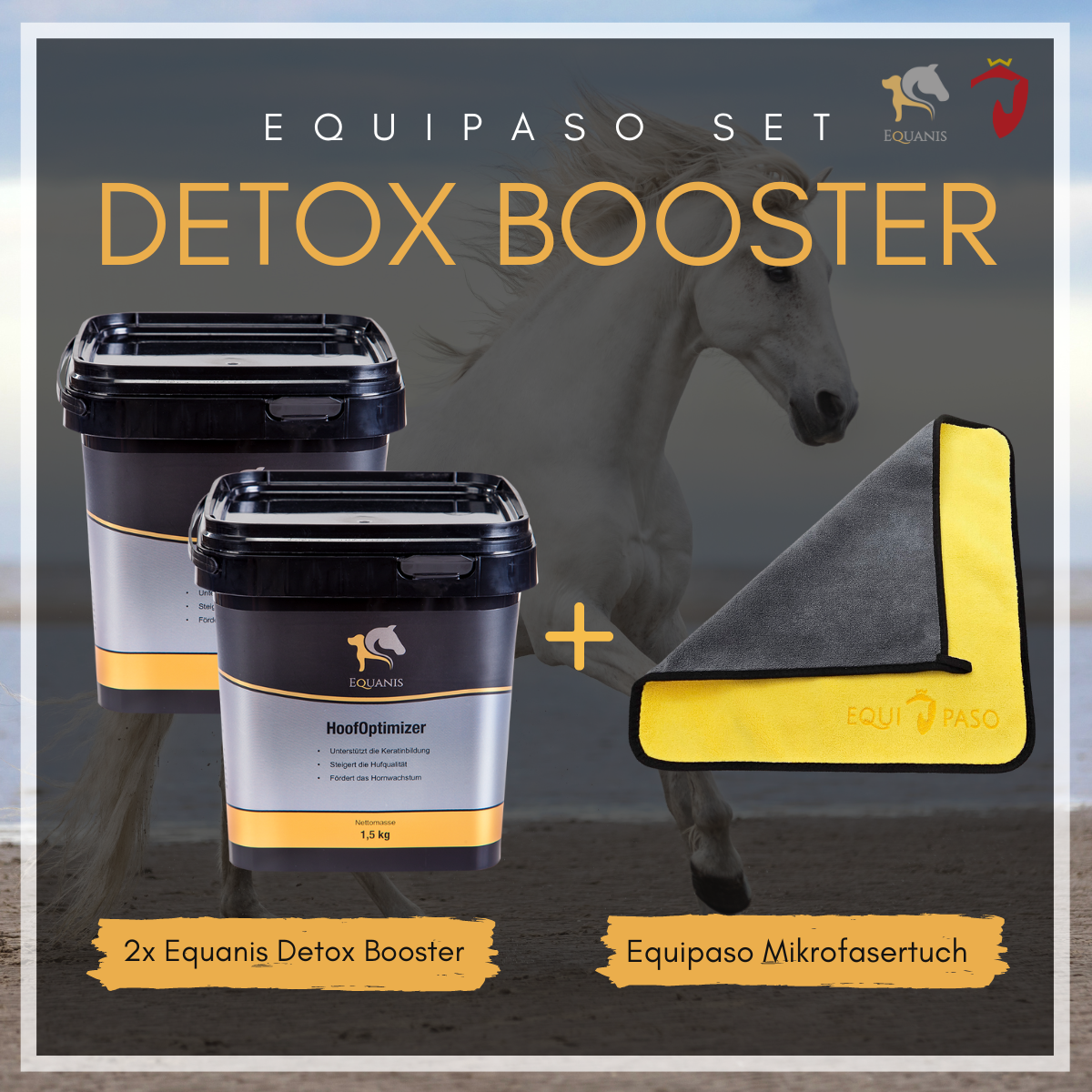 Set Equanis | Detox Booster | 2x 1,5 kg Pellets | Ergänzung - natürliche Entgiftungskur + Tuch