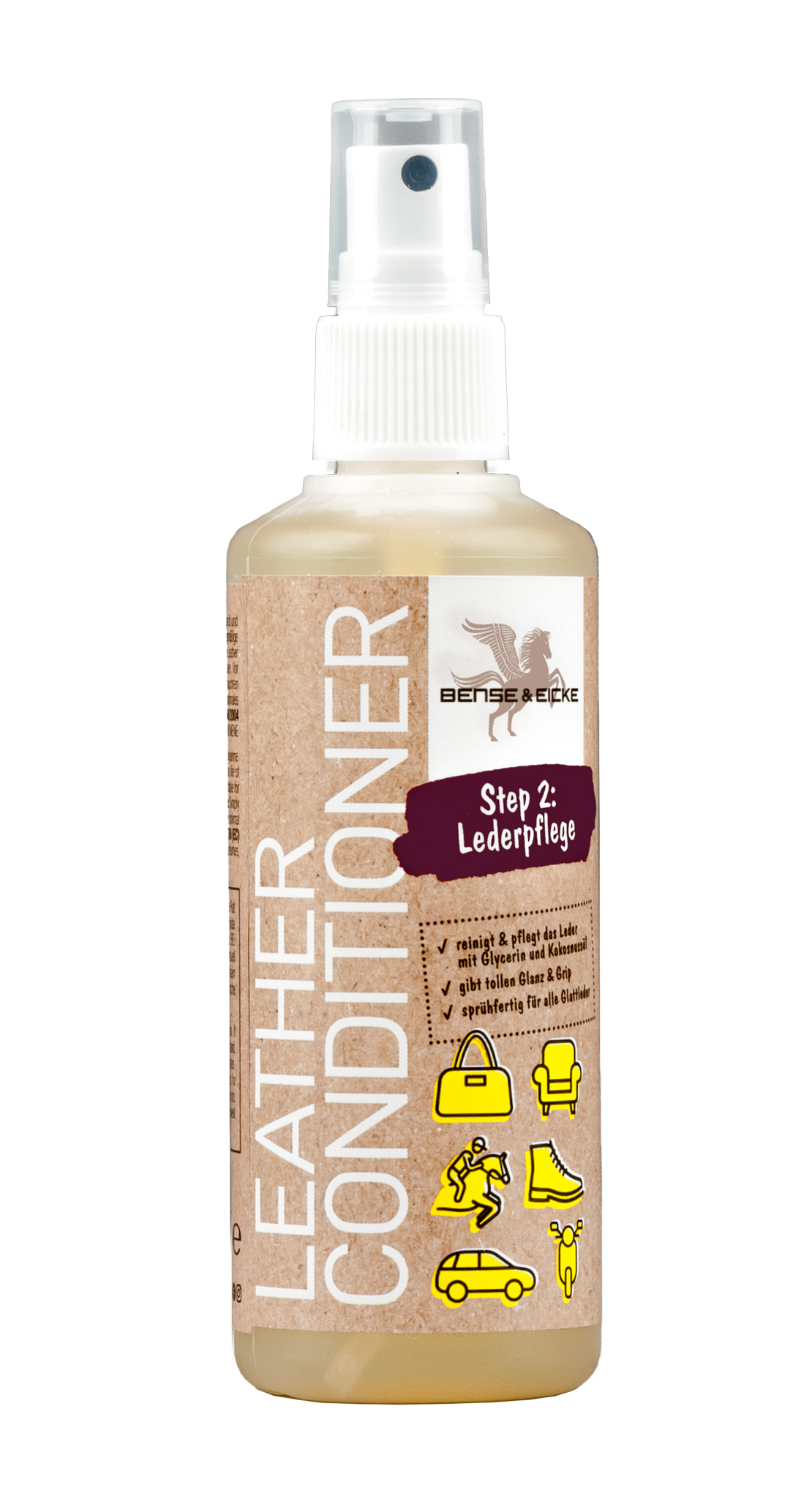 Equipaso | Test Set Lederreiniger 100 ml + Leder Conditioner 100 ml + Lederfett farblos 100 ml + Tuch